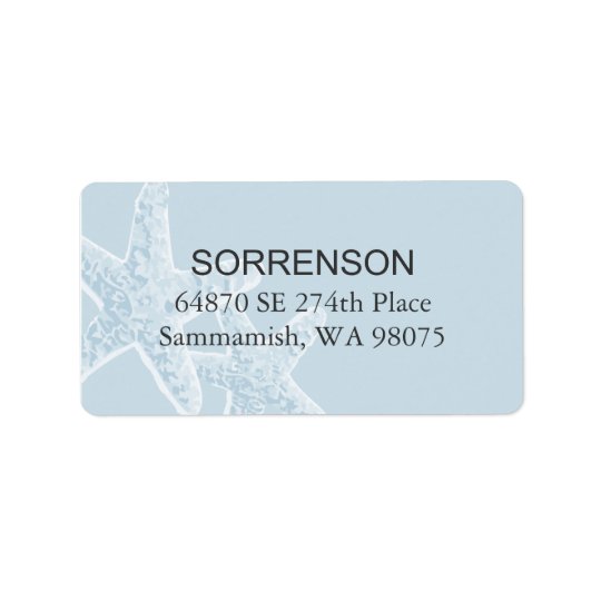 Starfish Return Address Label