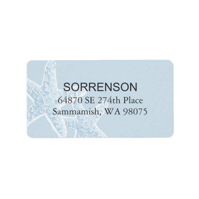 Starfish Return Address Label (Front)