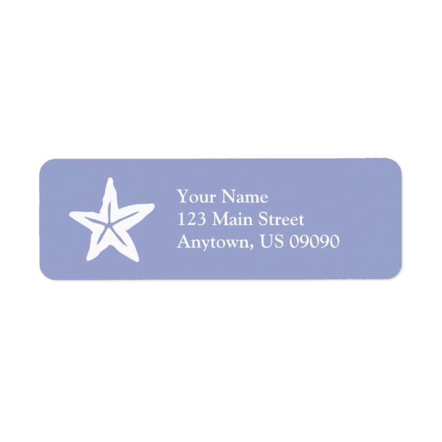 Starfish Return Address Label (Purple / White) (Front)
