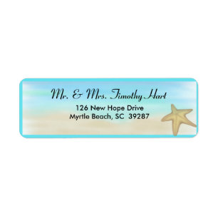 Starfish Return Address Stickers