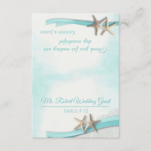 Starfish Ribbon and Lace DIY Seating rsvp Card