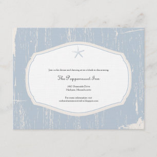 Starfish Rustic Beach Wedding Reception Enclosure Card
