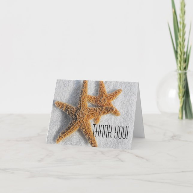 Starfish Sand Beach Ocean Theme Thank You Card (Front)
