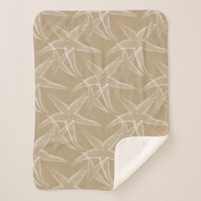 Starfish Sand Beach Sherpa Blanket (Front)