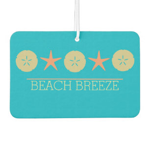 Starfish Sand Dollar Beach yellow orange turquoise Car Air Freshener