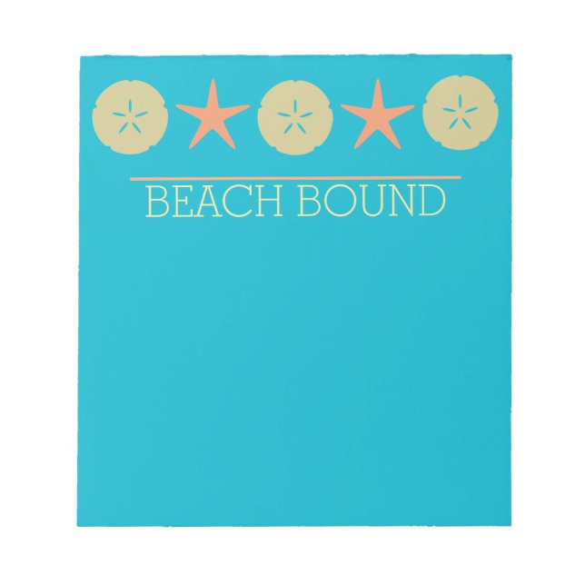 Starfish Sand Dollar Beach yellow orange turquoise Notepad (Front)