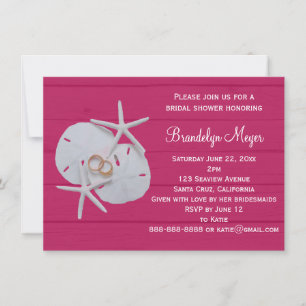 Starfish Sand Dollar Bridal Shower Invitations