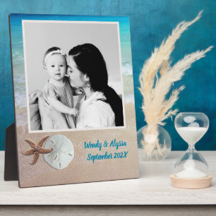 Starfish Sand Dollar Family Photo Keepsake Plaque