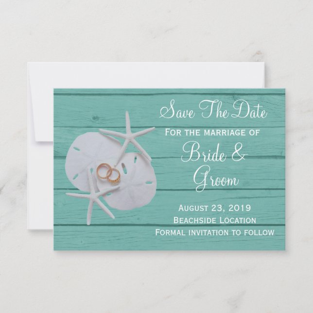 Starfish Sand Dollar Save The Date Wedding (Front)