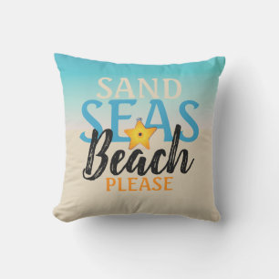 Starfish Sand Seas Beach Outdoor Pillow