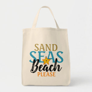 Starfish Sand Seas Beach Tote Bag