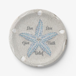 Starfish Sandollar Party Plate