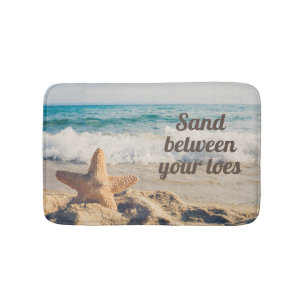 Starfish Sandy Beach Ocean Sand Between Toes Bath Mat