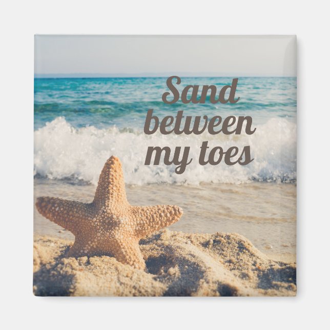 Starfish Sandy Beach Ocean Sand Between Toes Magnet (Front)