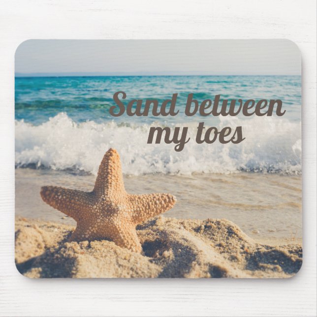 Starfish Sandy Beach Ocean Sand Between Toes Mouse Pad (Front)