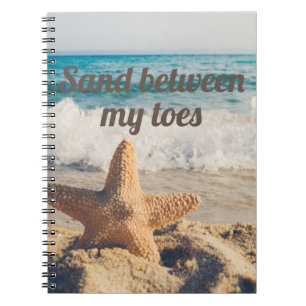 Starfish Sandy Beach Ocean Sand Between Toes Notebook