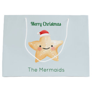 Starfish Santa Christmas Large Gift Bag