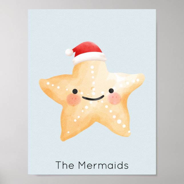 Starfish Santa Christmas Poster (Front)