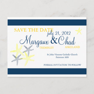 Starfish Save the Date Postcard