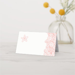 Starfish sea waves coral beach guest place cards