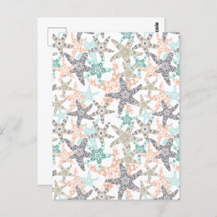 Starfish Seamless Pattern Postcard