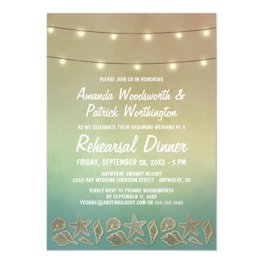 Starfish + Seashell Rehearsal Dinner Invitations
