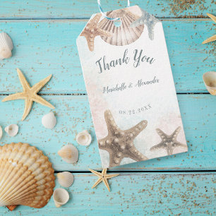 Starfish Seashell Tropical Beach Wedding Favour Gift Tags