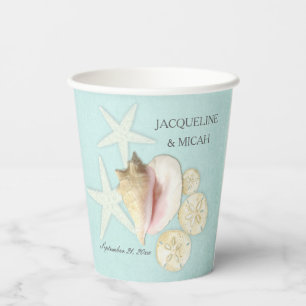 Starfish Shell Beach Sea Ocean Shore Bridal Shower Paper Cups