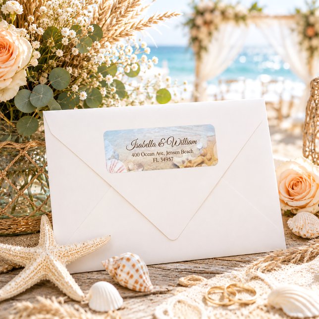 Starfish Shells Ocean Beach Wedding Address (Creator Uploaded)