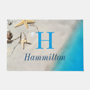 Starfish & Shells Sandy Shore Beach - Personalized Doormat