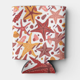Starfish Shells: Scandinavian Sea Pattern Can Cooler