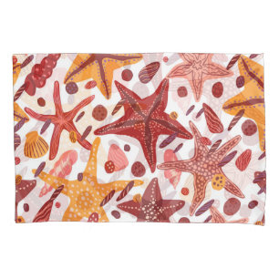 Starfish Shells: Scandinavian Sea Pattern Pillowcase