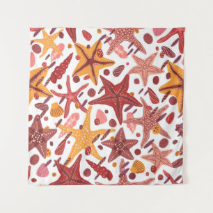 Starfish Shells: Scandinavian Sea Pattern Tapestry