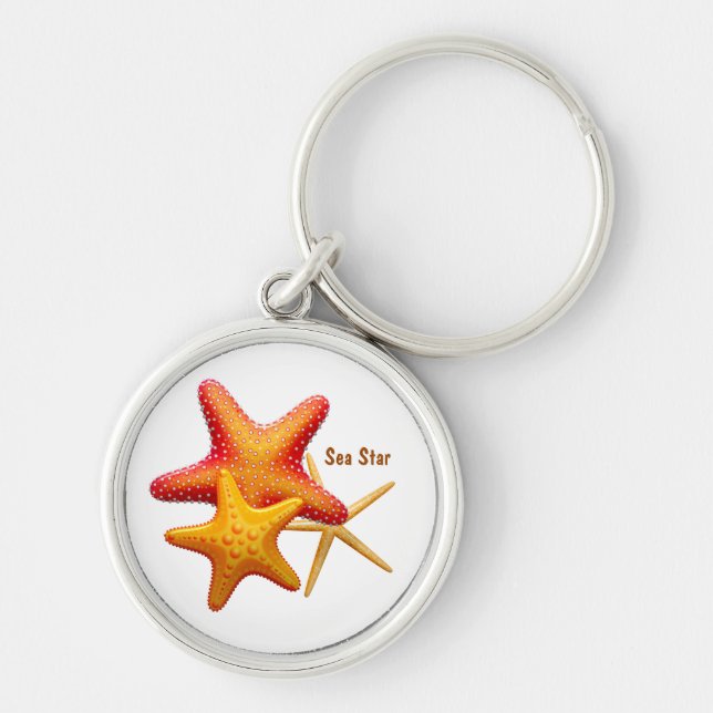 Starfish Simple Modern Personalized Keychain (Front)