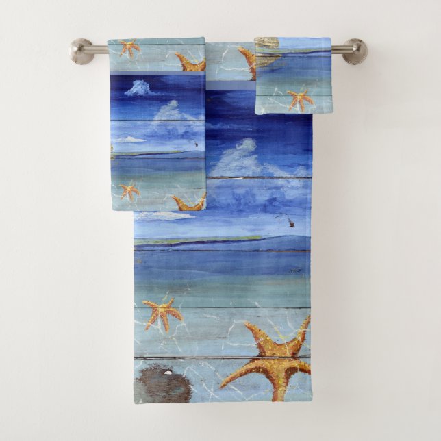 Starfish Sky Matching Bath Towel Set by Yotigo (Insitu)