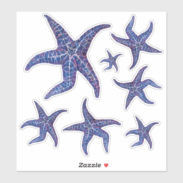 Starfish Stickers - BLUE (Sheet)