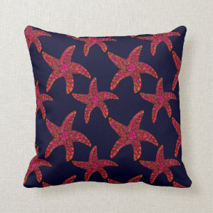 Starfish Style Pattern Throw Pillow