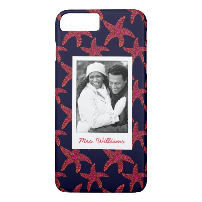 Starfish Style Pattern | Your Photo & Name Case-Mate iPhone Case (Back)