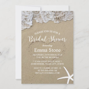 Starfish Summer Beach Wedding Bridal Shower Invitation