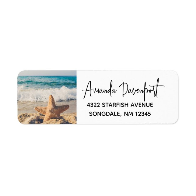 Starfish sur une plage de sable Photo (Devant)
