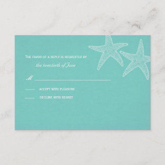 Starfish Teal RSVP Card