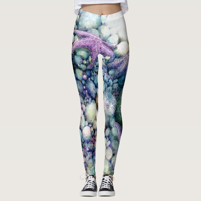 Starfish Tidepool Leggings (Front)