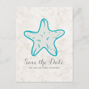 Starfish Turquoise Rustique Enregistrer la carte p