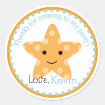 Starfish Under The Sea Birthday Sticker