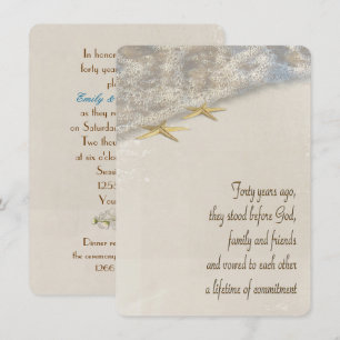 Starfish Vow Renewal for 40th Anniversary Invitation