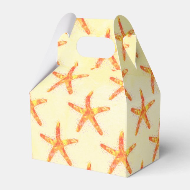 Starfish Watercolor Art Pattern Favor Box (Front Side)