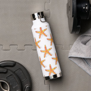 Starfish Watercolor Art Pattern Water Bottle