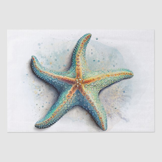 Starfish Watercolor Tissue Paper (Front)