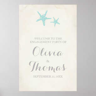 Starfish Wedding Engagement Party Poster