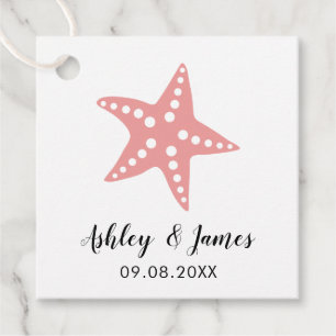 Starfish Wedding Gift Tag, Beach Favour, Pink Favour Tags
